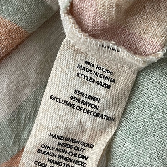 Soft Surroundings Arcata Maxi Dress TALL Medium Stripe Linen Rayon 3/4 Sleeve - Picture 10 of 10